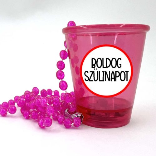 Ledes rózsaszín szülinapi nyakba akasztható pohár