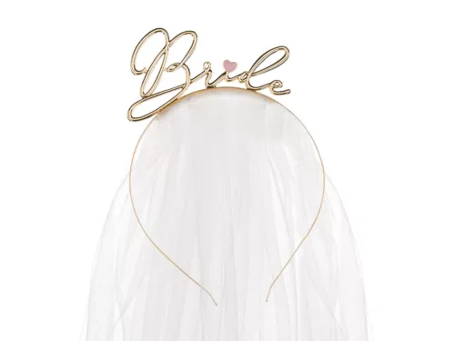 Arany bride hajpánt fátyollal