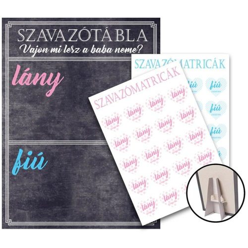Fiú vagy lány szavazótábla matricával