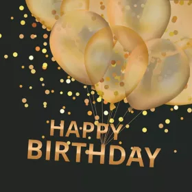 Fekete arany lufis happy birthday szalvéta 20 db