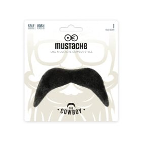 Fekete cowboy műbajusz