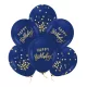 Kék-arany happy birthday latex lufi szett 6 db