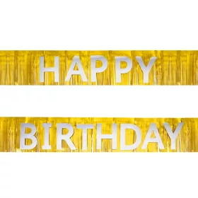 Rojtos arany-ezust happy birthday felirat