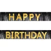 Rojtos fekete-arany happy birthday felirat