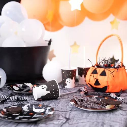 Fekete halloween mintás tányér 6 db