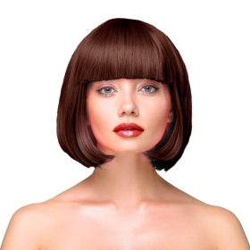 Kleopátra stílusú barna rövid paróka