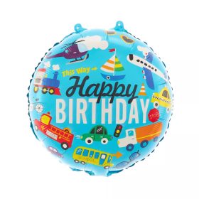Járműves szülinapi fólia lufi