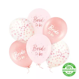 Rózsaszín árnyalatos bride to be lufi szett 6 db