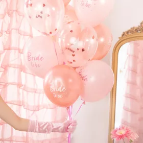 Rózsaszín árnyalatos bride to be lufi szett 6 db