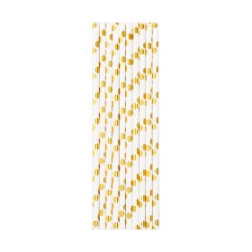 Arany pöttyös papír szívószál 10 db