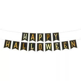 Fekete-arany happy halloween felirat