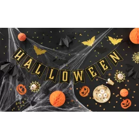 Fekete-arany happy halloween felirat