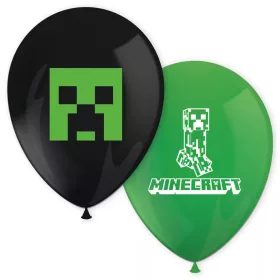 Fekete és zöld minecraft lufi szett 8 db