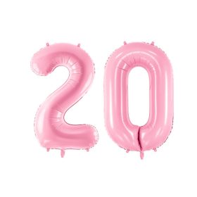 Pasztell rózsaszín 20 szám fólia lufi 86 cm