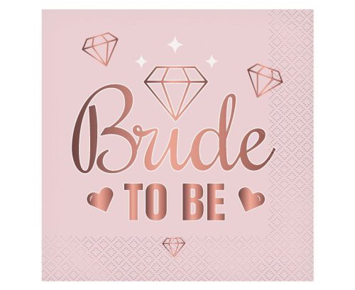 Rózsaszín gyémánt szives bride to be szalvéta
