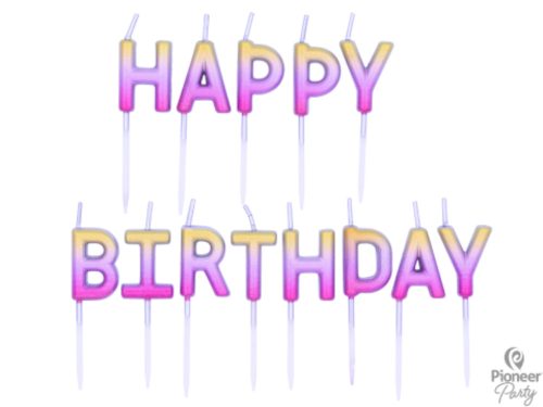 Arany-rózsaszín happy birthday gyertya