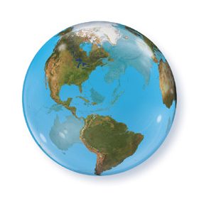 Földgömb mintás bubble lufi