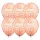 Fehér pöttyös rose gold happy birthday lufi 6 db