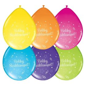 Szerpentines boldog szülinapot levegős lufi 6 db