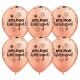 Csillagos rose gold boldog szülinapot lufi 6 db