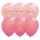 Rózsaszín-arany happy birthday latex lufi 6 db