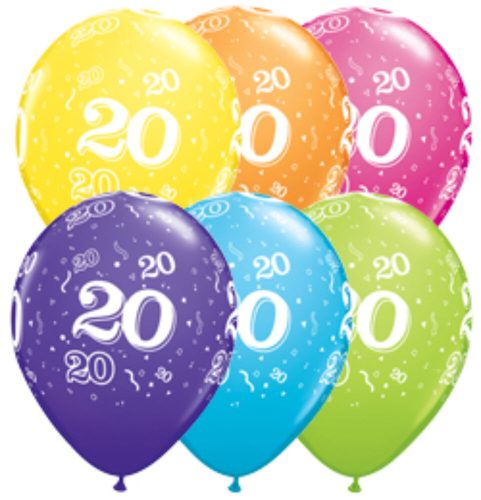 20. szülinapi lufi tropical 5 db