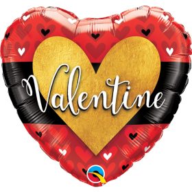 Arany szíves valentine szív fólia lufi