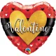 Arany szíves valentine szív fólia lufi