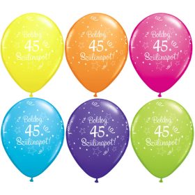 Boldog 45. szülinapot lufi 5 db