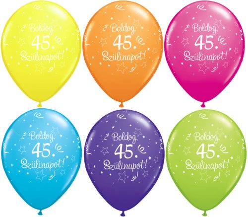 Boldog 45. szülinapot lufi 5 db