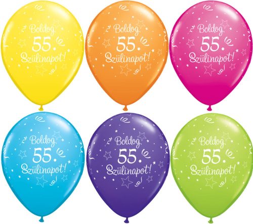 Boldog 55. szülinapot lufi 5 db