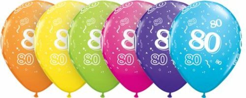 80. szülinapi lufi tropical 5 db