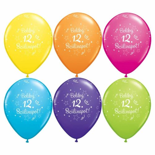 Boldog 12. szülinapot lufi 5 db