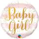 Rózsaszín-arany baby girl babaváró fólia lufi