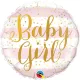 Rózsaszín-arany baby girl babaváró fólia lufi