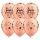 Fekete csillagos rose gold happy birthday lufi 6 db