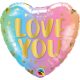 Szív alakú pasztell ombre love you fólia lufi