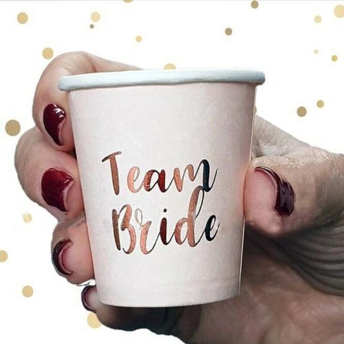 Rose gold team bride feles pohár lánybúcsúra 10 db