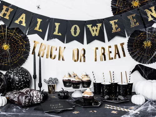 Fekete arany pókos legyező szett 2 db