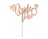 Rose gold gyűrűs bride to be sziluett tortadísz