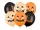 Vegyes színű halloween tök arcos lufi szett 6 db