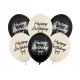 Masnis fekete-bézs happy birthday lufi szett 6 db