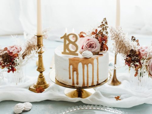 Arany glitteres 18 szülinapi tortagyertya