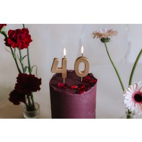 Metál arany 2 számgyertya