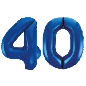 Sötétkék 40 szám fólia lufi 86 cm