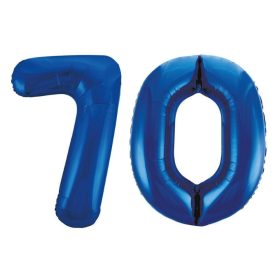 Sötétkék 70 szám fólia lufi 86 cm