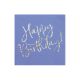 Kék-ezüst happy birthday szalvéta 20 db