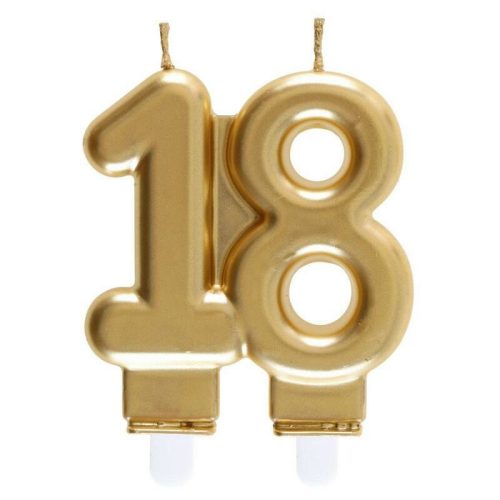 Arany 18 szülinapi számos gyertya