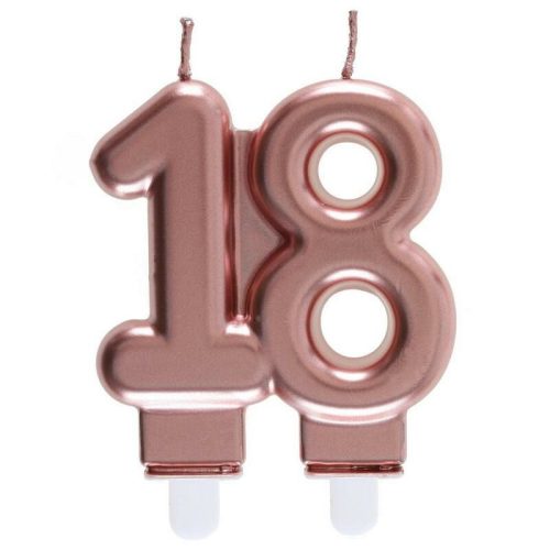 Rose gold 18 szülinapi számos gyertya