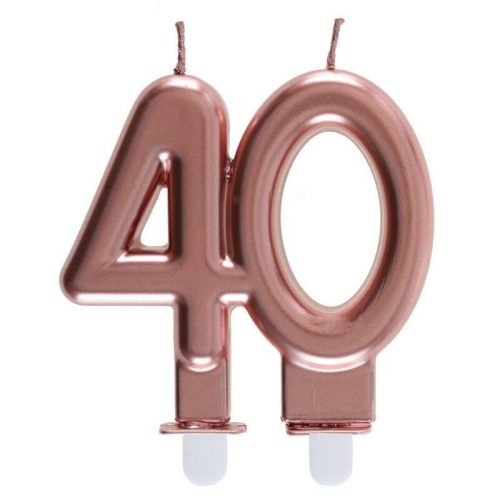 Rose gold 40 szülinapi számos gyertya